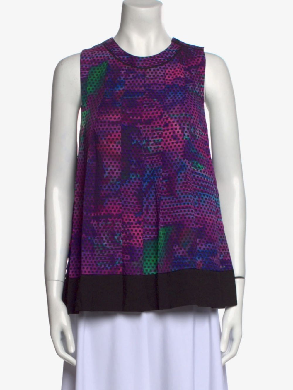 Proenza Schouler Printed Silk & Viscose Pleated Top